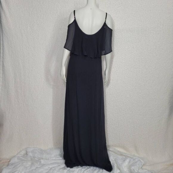 Show me your MuMu Black Caitlin Ruffle Maxi Dress Small - Picture 2 of 6